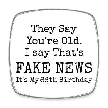 66. Geburtstag | Geburtstag mit 66 Jahren - Viereckiger Kühlschrankmagnet - Weiß - Vorne