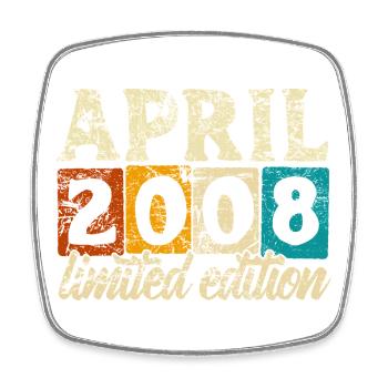 Édition limitée vintage Anniversaire avril 2008 - Magnet carré - blanc - Devant