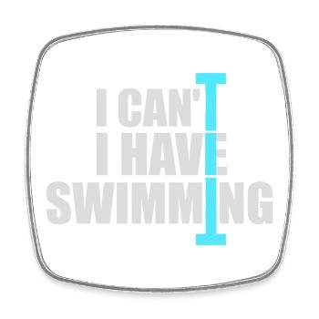 I Can't I Have Swimming Lustig Schwimmer Ausrede - Viereckiger Kühlschrankmagnet - Weiß - Vorne