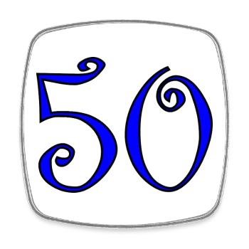 50. 50 YEARS. 50th ANNIVERSARY. 50 YEARS ANNIVERSARY. - Square fridge magnet - white - Front