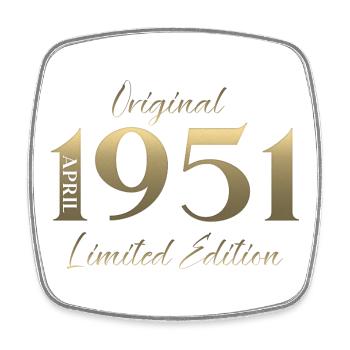 75. Geburtstag Geschenk Mann Original April 1951 - Viereckiger Kühlschrankmagnet - Weiß - Vorne