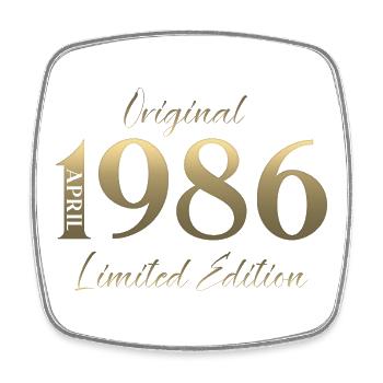 Cadeau du 40e anniversaire Mari Original avril 1986 - Magnet carré - blanc - Devant