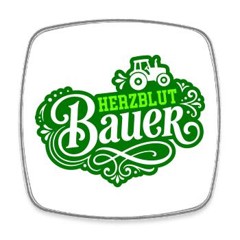Herzblut Bauer Traktor - Viereckiger Kühlschrankmagnet - Weiß - Vorne
