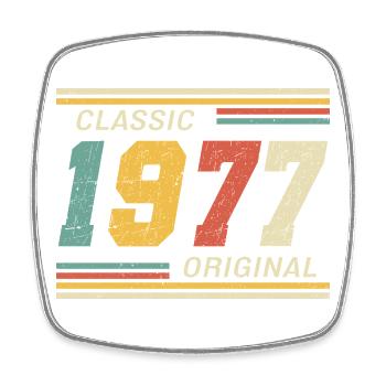 Classic 1977 original 1977 - Square fridge magnet - white - Front