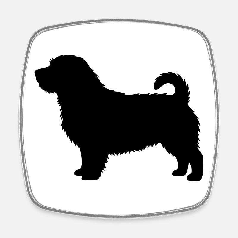 Norfolk-Terrier-Silhouette - Viereckiger Kühlschrankmagnet - Weiß