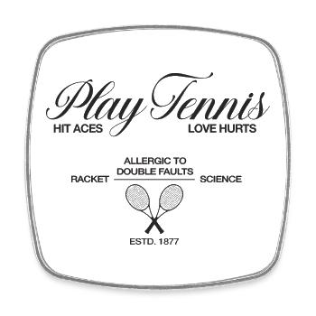 Play Tennis hit aces - Square fridge magnet - white - Front