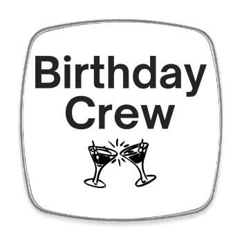 Birthday Crew - Viereckiger Kühlschrankmagnet - Weiß - Vorne