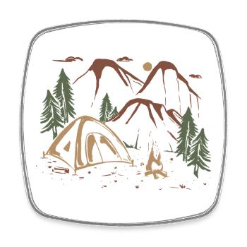 Backcountry Camp Night Sketch - Square fridge magnet - white - Front