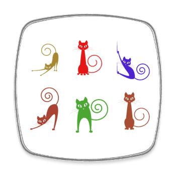 Katzen - Viereckiger Kühlschrankmagnet - Weiß - Vorne
