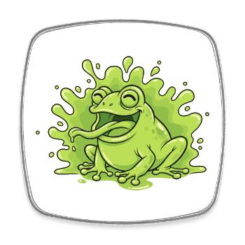 Cheerful Frog in Slime Splash - Square fridge magnet - white - Front