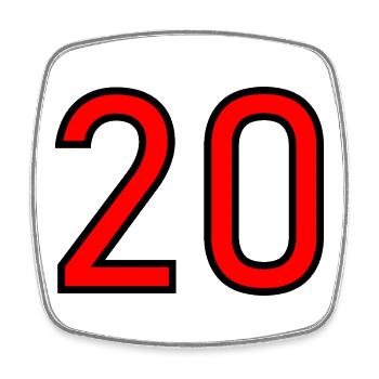 20. 20th ANNIVERSARY. 20 YEARS ANNIVERSARY. 20 YEARS. - Square fridge magnet - white - Front