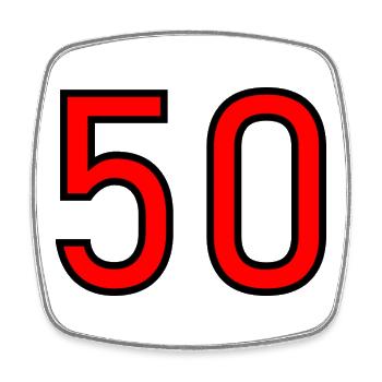 50. 50 YEARS. 50th ANNIVERSARY. 50 YEARS ANNIVERSARY. - Square fridge magnet - white - Front