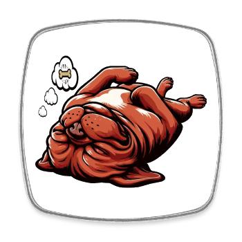 Mastiff de Bordeaux Propriétaire du Mastiff de Bordeaux - Magnet carré - blanc - Devant