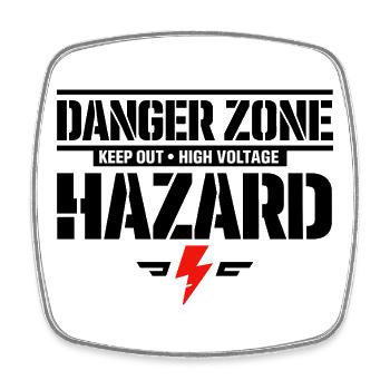 Keep Out High Voltage Warning Symbol Minimal - Square fridge magnet - white - Front