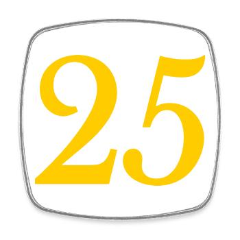 25. 25 YEARS. 25th ANNIVERSARY. 25 YEARS ANNIVERSARY. - Square fridge magnet - white - Front