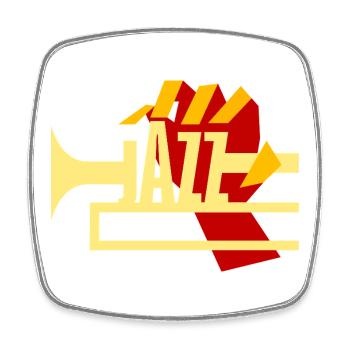 Jazz Bläser - Viereckiger Kühlschrankmagnet - Weiß - Vorne