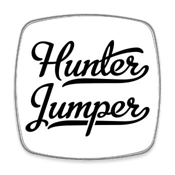 Hunter Jumper - Viereckiger Kühlschrankmagnet - Weiß - Vorne