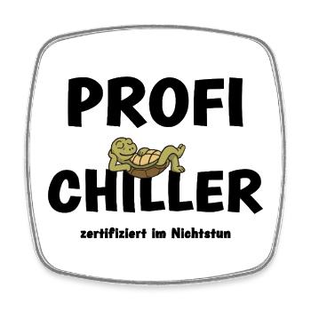 Relaxte Schildkröte - Viereckiger Kühlschrankmagnet - Weiß - Vorne