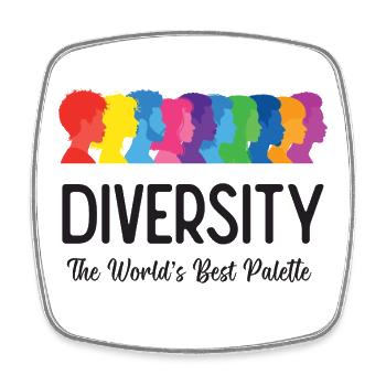 LGBT Pride Month - Diversity. The Best Palette - Square fridge magnet - white - Front