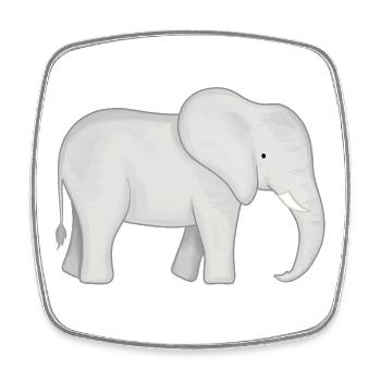 Dessin de l’éléphant blanc - Magnet carré - blanc - Devant