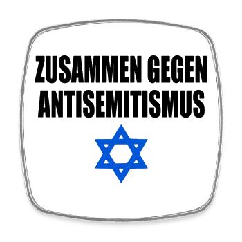 zusammen gegen antisemitism - Viereckiger Kühlschrankmagnet - Weiß - Vorne