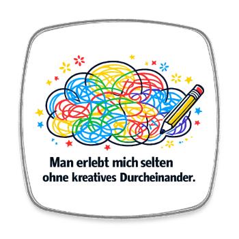 Kreatives Durcheinander Zeichnung - Viereckiger Kühlschrankmagnet - Weiß - Vorne
