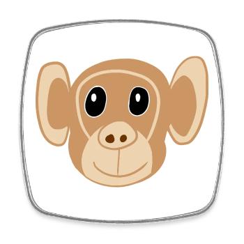 Cute Monkey Face Print Monkey Monkey Kids - Square fridge magnet - white - Front
