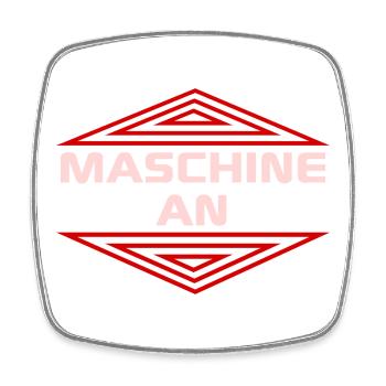 Maschine an Motivation - Viereckiger Kühlschrankmagnet - Weiß - Vorne