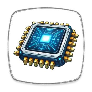 Luminous Microchip Digital Core - Square fridge magnet - white - Front