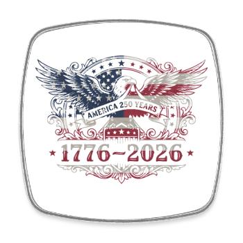 Amerika 250 Jahre 1776–2026 Vintage Patriotic Eagl - Viereckiger Kühlschrankmagnet - Weiß - Vorne