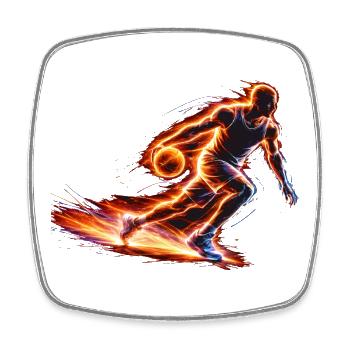 Basketball Spieler Energie Sport Design  - Viereckiger Kühlschrankmagnet - Weiß - Vorne