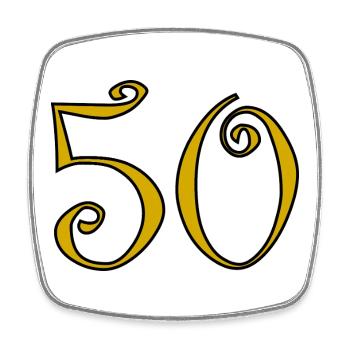 50. 50 YEARS. 50th ANNIVERSARY. 50 YEARS ANNIVERSARY. - Square fridge magnet - white - Front