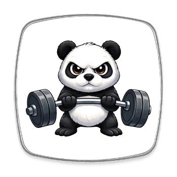 Cooler Panda Hantel Fitness Bodybuilder Training - Viereckiger Kühlschrankmagnet - Weiß - Vorne