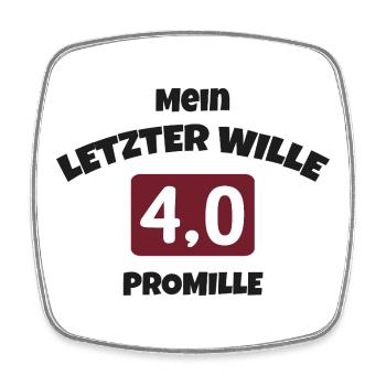Mein-letzter-wille - Viereckiger Kühlschrankmagnet - Weiß - Vorne