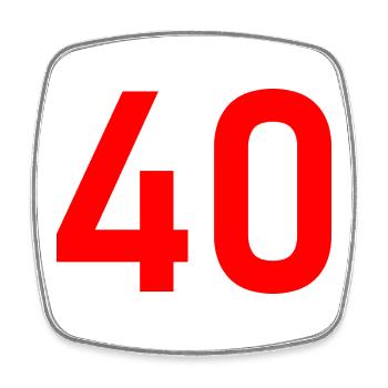 40. 40 YEARS. 40th ANNIVERSARY. 40 YEARS ANNIVERSARY. - Square fridge magnet - white - Front