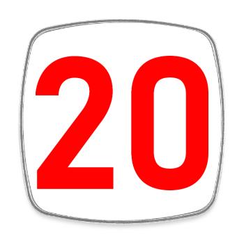 20. 20th ANNIVERSARY. 20 YEARS ANNIVERSARY. 20 YEARS. - Square fridge magnet - white - Front