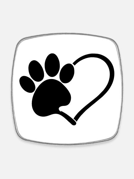 Dogs Love - Square fridge magnet - white