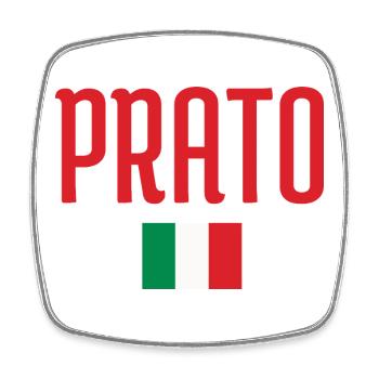 Prato Italy Bold Script - Square fridge magnet - white - Front