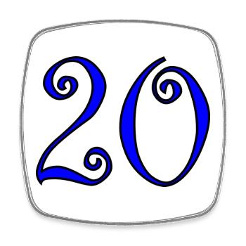 20. 20th ANNIVERSARY. 20 YEARS ANNIVERSARY. 20 YEARS. - Square fridge magnet - white - Front