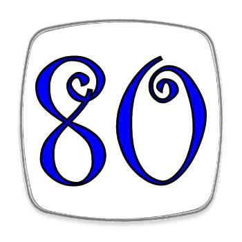 80. 80 JAHRE. 80. JUBILÄUM. 80-JAHRES-JUBILÄUM. - Viereckiger Kühlschrankmagnet - Weiß - Vorne