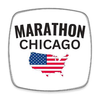 Marathon Chicago - Square fridge magnet - white - Front