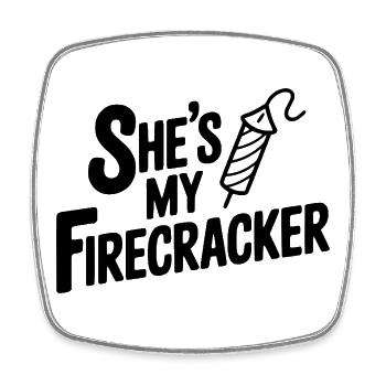 She's My Firecracker - Square fridge magnet - white - Front