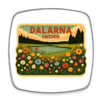 Dalarna, Sweden - Square fridge magnet - white - Front