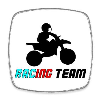 Racing Neon Typo Sprint - Viereckiger Kühlschrankmagnet - Weiß - Vorne