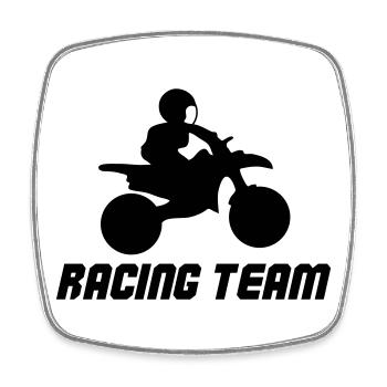 Racing Team - Square fridge magnet - white - Front