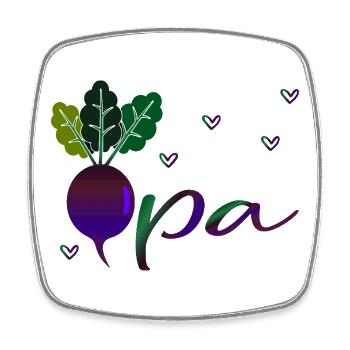 Vegetable Garden Grandpa - Square fridge magnet - white - Front