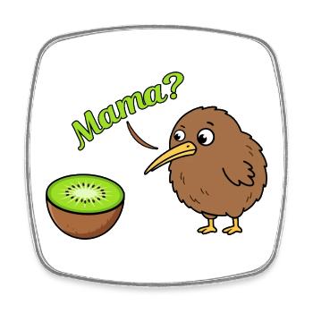 Mama Kiwi Bird Funny Kiwi Fruit Neuseeland - Viereckiger Kühlschrankmagnet - Weiß - Vorne