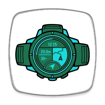 Modern GPS Sports Watch Runner - Square fridge magnet - white - Front