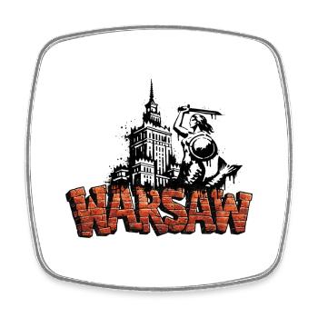 Warsaw Stencil Art - Square fridge magnet - white - Front