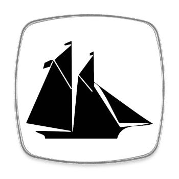 Sail - Square fridge magnet - white - Front